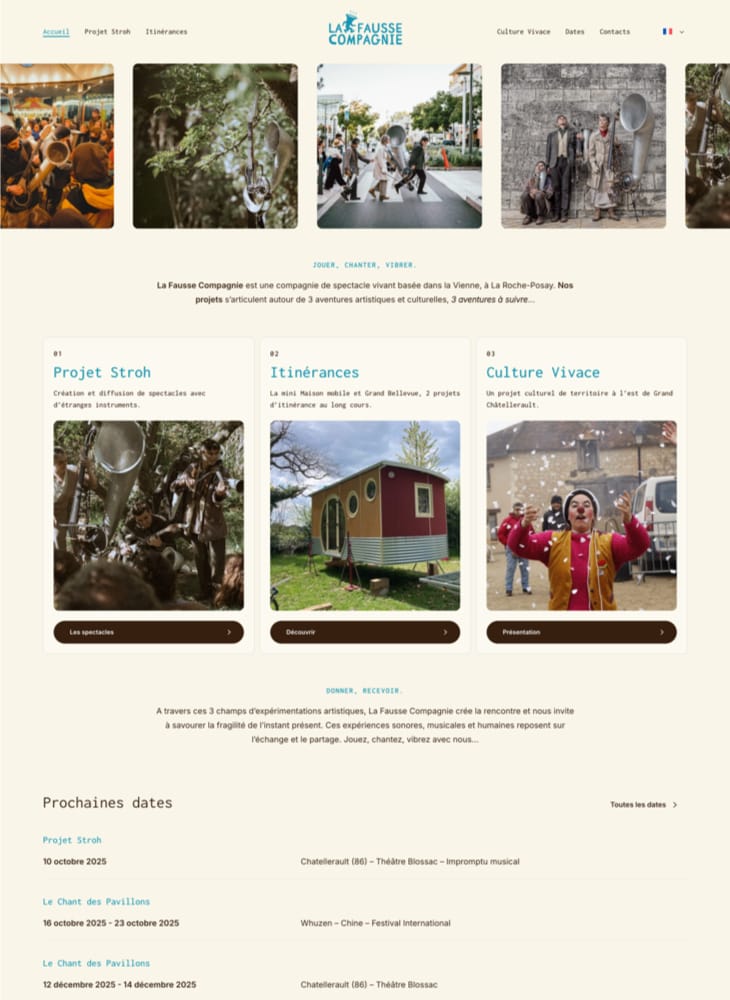 la fausse compagnie capture page d'accueil